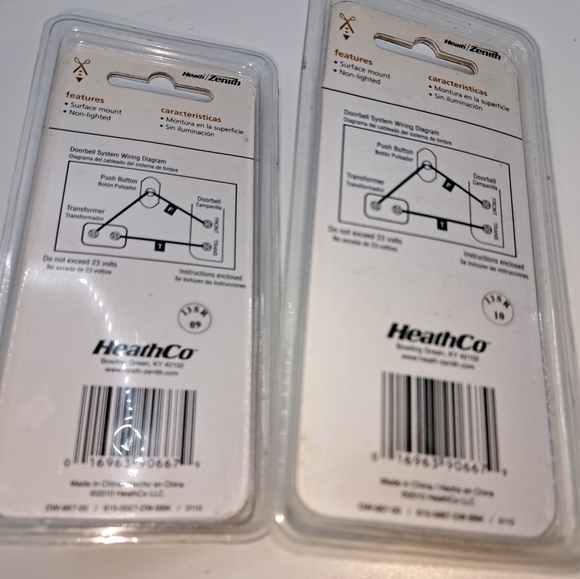 Heath Zenith Wired Doorbell Push Button - Black and Orange - Picture 3 of 3